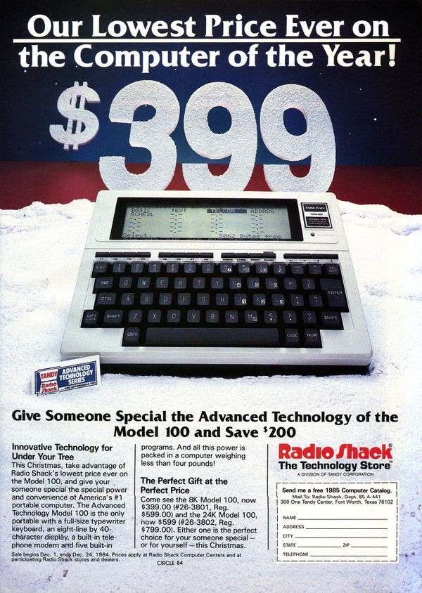 تبلیغ TRS-80 مدل 100