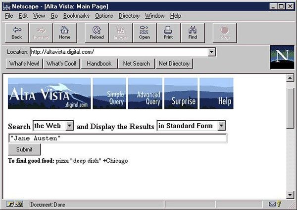 موتور جستجوی آلتاویستا (Alta Vista)